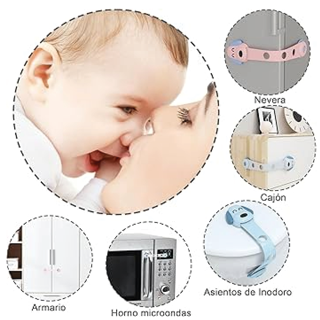 Set Seguro Protector de Cajones y Puertas. Cerradura para Niños X 5 UNDS